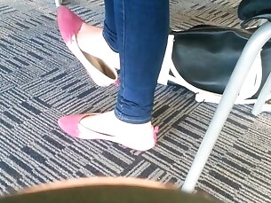 admin added candid asian teen shoeplay feet dangling pink flats part 1